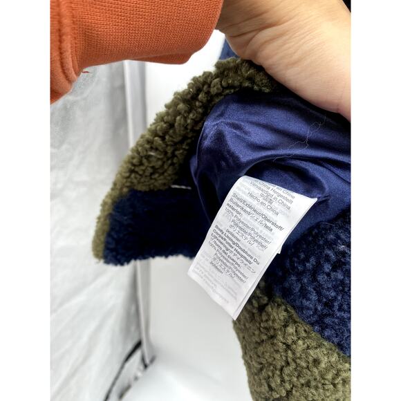 J. Crew Sherpa navy green colorblock Pea Coat - Picture 5 of 7